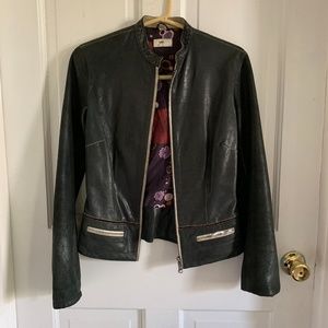 JUNE Lambskin Leather Jacket — Size S
